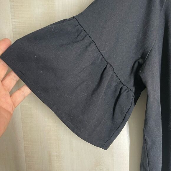 Lane Bryant black pullover short ruffle sleeve top, size 18/20 - Picture 6 of 14